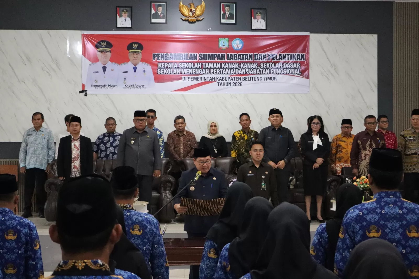 Pengambilan Sumpah Jabatan dan Pelantikan 54 Pejabat Pendidikan serta Peresmian Gedung Pertemuan “Bu Muslimah” Dinas Pendidikan