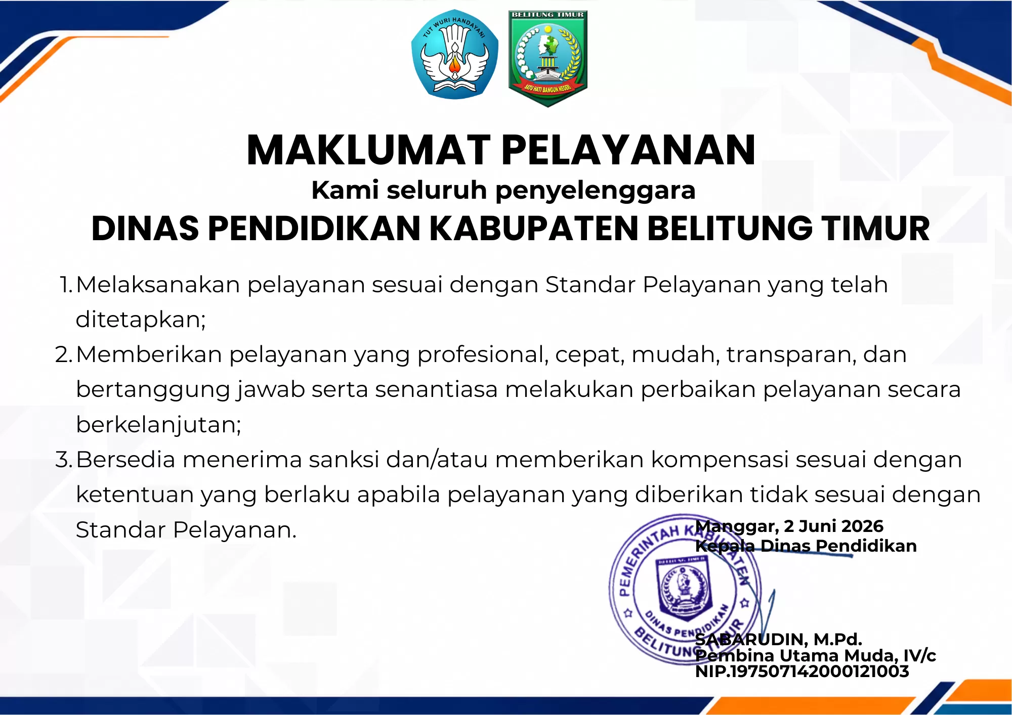 Maklumat Pelayanan